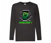 Лонгслив реглан Майнкрафт 3 (Minecraft) черный (MNC blc 3) 140 см