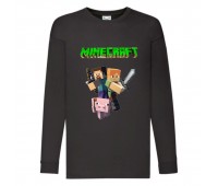 Лонгслив реглан Майнкрафт 4 (Minecraft) черный (MNC blc 4) 140 см