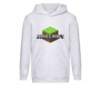 Худи детская Майнкрафт 002 (Minecraft) серая (MNC gry 002) 116 см