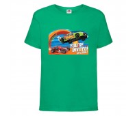 Футболка детская Хот Вилс 0010 (HotWheels) зеленая (HTW grn 0010) 140 см