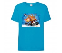 Футболка детская Хот Вилс 001 (HotWheels) синяя (HTW blu 001) 116 см