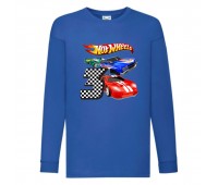 Лонгслив реглан Хот Вилс 004 (HotWheels) синий (HTW blu 004) 104 см