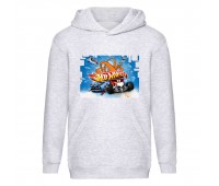 Худи детская Хот Вилс 001 (HotWheels) серая (HTW gry 001) 116 см