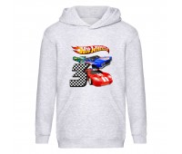 Худи детская Хот Вилс 004 (HotWheels) серая (HTW gry 004) 116 см
