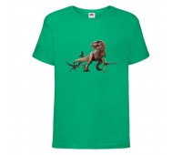 Футболка детская Парк Юрского Периода 001 (Jurassic Park) зеленая (JPK grn 001) 164 см