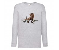 Лонгслив реглан Парк Юрского Периода 001 (Jurassic Park) серый (JPK gry 001) 104 см