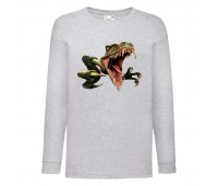 Лонгслив реглан Парк Юрского Периода 0011 (Jurassic Park) серый (JPK gry 0011) 104 см