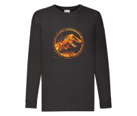 Лонгслив реглан Парк Юрского Периода 004 (Jurassic Park) черный (JPK blc 004) 104 см