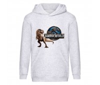 Худи детская Парк Юрского Периода 005 (Jurassic Park) серый (JPK gry 005) 116 см