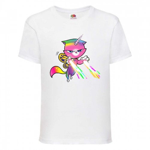 Футболка детская Радужная Кошка 002 (Rainbow Cat) белая (RNC wh 002) 116 см Футболка детская Радужная Кошка 002 (Rainbow Cat) белая (RNC wh 002) 116 см
