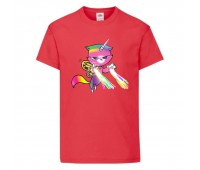 Футболка детская Радужная Кошка 002 (Rainbow Cat) красная (RNC rd 002) 152 см Футболка детская Радужная Кошка 002 (Rainbow Cat) красная (RNC rd 002) 152 см