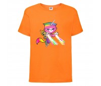 Футболка детская Радужная Кошка 002 (Rainbow Cat) оранжевая (RNC orn 002) 164 см Футболка детская Радужная Кошка 002 (Rainbow Cat) оранжевая (RNC orn 002) 164 см