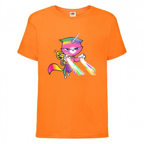 Футболка детская Радужная Кошка 002 (Rainbow Cat) оранжевая (RNC orn 002) 164 см Футболка детская Радужная Кошка 002 (Rainbow Cat) оранжевая (RNC orn 002) 164 см