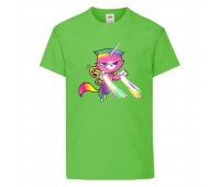 Футболка детская Радужная Кошка 002 (Rainbow Cat) светлозеленая (RNC lgrn 002) 104 см Футболка детская Радужная Кошка 002 (Rainbow Cat) светлозеленая (RNC lgrn 002) 104 см