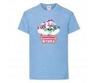 Футболка детская Радужная Кошка 001 (Rainbow Cat) голубая (RNC lbl 001) 104 см