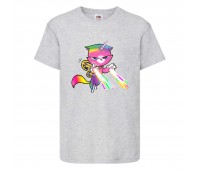 Футболка детская Радужная Кошка 002 (Rainbow Cat) серая (RNC gry 002) 116 см Футболка детская Радужная Кошка 002 (Rainbow Cat) серая (RNC gry 002) 116 см