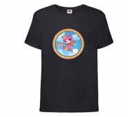 Футболка детская Радужная Кошка 003 (Rainbow Cat) черная (RNC blc 003) 116 см