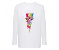 Лонгслив реглан Радужная Кошка 004 (Rainbow Cat) белый (RNC wh 004) 164 см