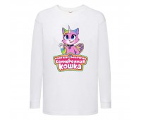 Лонгслив реглан Радужная Кошка 005 (Rainbow Cat) белый (RNC wh 005) 140 см
