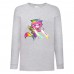 Лонгслив реглан Радужная Кошка 002 (Rainbow Cat) серый (RNC gry 002) 128 см