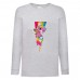 Лонгслив реглан Радужная Кошка 004 (Rainbow Cat) серый (RNC gry 004) 140 см