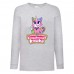 Лонгслив реглан Радужная Кошка 005 (Rainbow Cat) серый (RNC gry 005) 152 см
