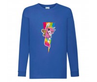 Лонгслив реглан Радужная Кошка 004 (Rainbow Cat) синий (RNC blu 004) 152 см