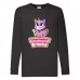 Лонгслив реглан Радужная Кошка 005 (Rainbow Cat) черный (RNC blc 005) 140 см