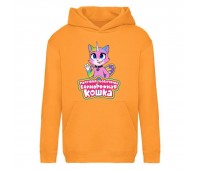 Худи детская Радужная Кошка 005 (Rainbow Cat) оранжевый (RNC orn 005) 116 см
