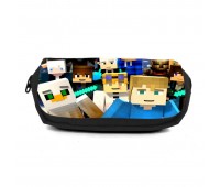 Школьный пенал Майнкрафт органайзер универсальный (Minecraft-0023-black) черный