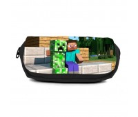 Школьный пенал Майнкрафт органайзер универсальный (Minecraft-0025-black) черный
