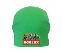 Шапка детская Роблокс зеленая  (Roblox -001) 50-52 см