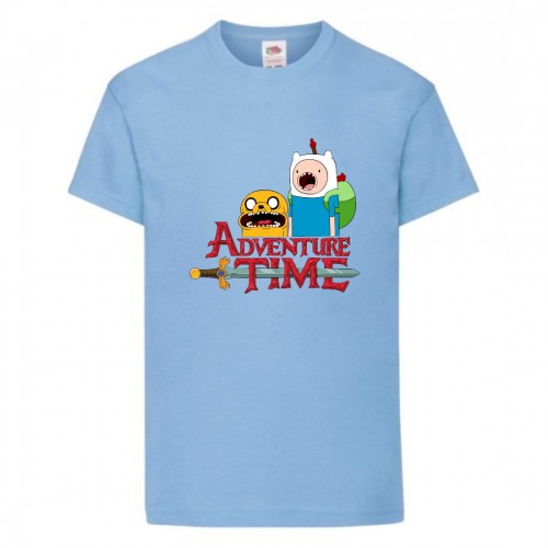 Футболка детская Время Приключений 0014 (Adventure Time) голубая (ADT lbl 0014) 128 см Футболка детская Время Приключений 0014 (Adventure Time) голубая (ADT lbl 0014) 128 см
