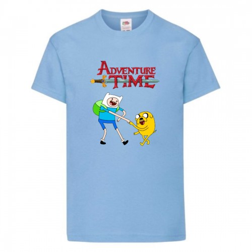 Футболка детская Время Приключений 0017 (Adventure Time) голубая (ADT lbl 0017) 128 см Футболка детская Время Приключений 0017 (Adventure Time) голубая (ADT lbl 0017) 128 см