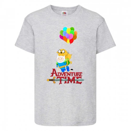 Футболка детская Время Приключений 001 (Adventure Time) серая (ADT gry 001) 128 см Футболка детская Время Приключений 001 (Adventure Time) серая (ADT gry 001) 128 см