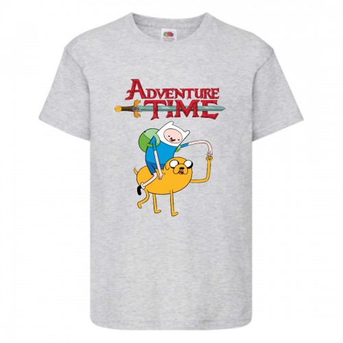 Футболка детская Время Приключений 0010 (Adventure Time) серая (ADT gry 0010) 128 см Футболка детская Время Приключений 0010 (Adventure Time) серая (ADT gry 0010) 128 см