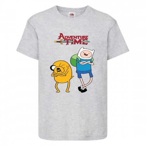 Футболка детская Время Приключений 0013 (Adventure Time) серая (ADT gry 0013) 128 см Футболка детская Время Приключений 0013 (Adventure Time) серая (ADT gry 0013) 128 см