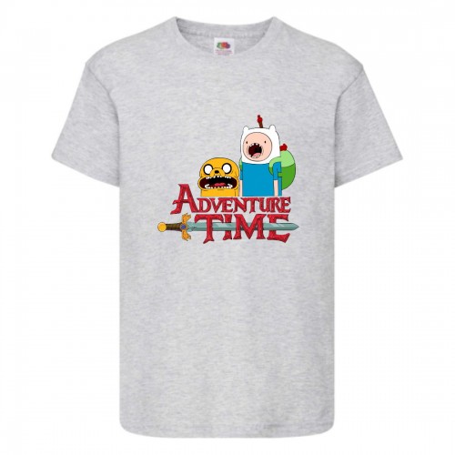 Футболка детская Время Приключений 0014 (Adventure Time) серая (ADT gry 0014) 140 см Футболка детская Время Приключений 0014 (Adventure Time) серая (ADT gry 0014) 140 см