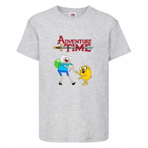 Футболка детская Время Приключений 0017 (Adventure Time) серая (ADT gry 0017) 128 см Футболка детская Время Приключений 0017 (Adventure Time) серая (ADT gry 0017) 128 см