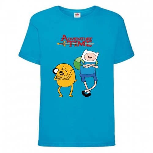 Футболка детская Время Приключений 0013 (Adventure Time) синяя (ADT blu 0013) 128 см Футболка детская Время Приключений 0013 (Adventure Time) синяя (ADT blu 0013) 128 см