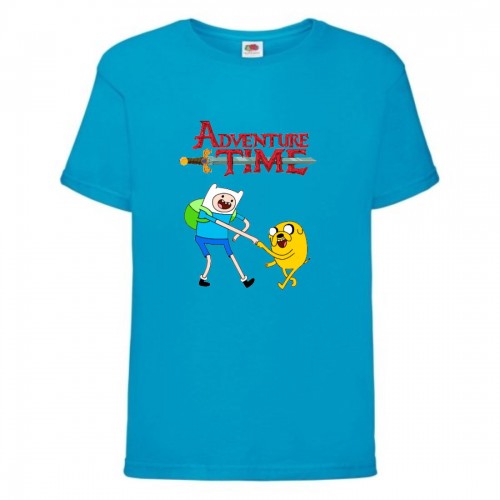 Футболка детская Время Приключений 0017 (Adventure Time) синяя (ADT blu 0017) 128 см Футболка детская Время Приключений 0017 (Adventure Time) синяя (ADT blu 0017) 128 см