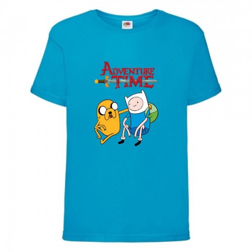 Футболка детская Время Приключений 0018 (Adventure Time) синяя (ADT blu 0018) 128 см Футболка детская Время Приключений 0018 (Adventure Time) синяя (ADT blu 0018) 128 см