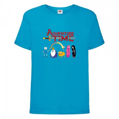 Футболка детская Время Приключений 0022 (Adventure Time) синяя (ADT blu 0022) 128 см Футболка детская Время Приключений 0022 (Adventure Time) синяя (ADT blu 0022) 128 см