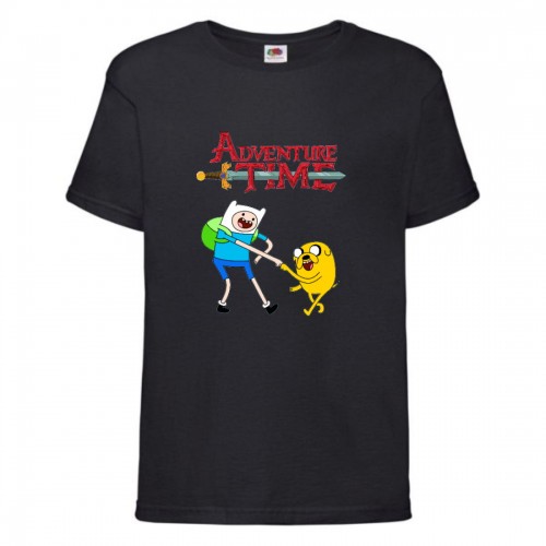Футболка детская Время Приключений 0017 (Adventure Time) черная (ADT blc 0017) 128 см Футболка детская Время Приключений 0017 (Adventure Time) черная (ADT blc 0017) 128 см