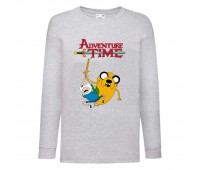 Лонгслив реглан Время Приключений 0012 (Adventure Time) серый (ART gry 0012) 104 см