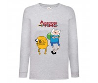 Лонгслив реглан Время Приключений 0013 (Adventure Time) серый (ART gry 0013) 104 см