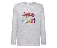 Лонгслив реглан Время Приключений 0022 (Adventure Time) серый (ART gry 0022) 104 см