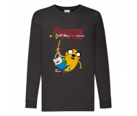 Лонгслив реглан Время Приключений 0012 (Adventure Time) черный (ART blc 0012) 104 см