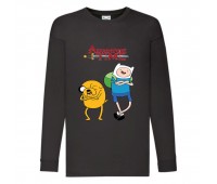 Лонгслив реглан Время Приключений 0013 (Adventure Time) черный (ART blc 0013) 104 см