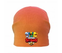 Шапка детская Бравл Старс оранжевая (Brawl Stars-002) 50-52 см